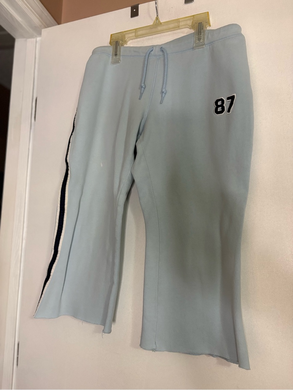 Aeropostale Light Blue Jogger Pants with Side Stripe and '87 Patch